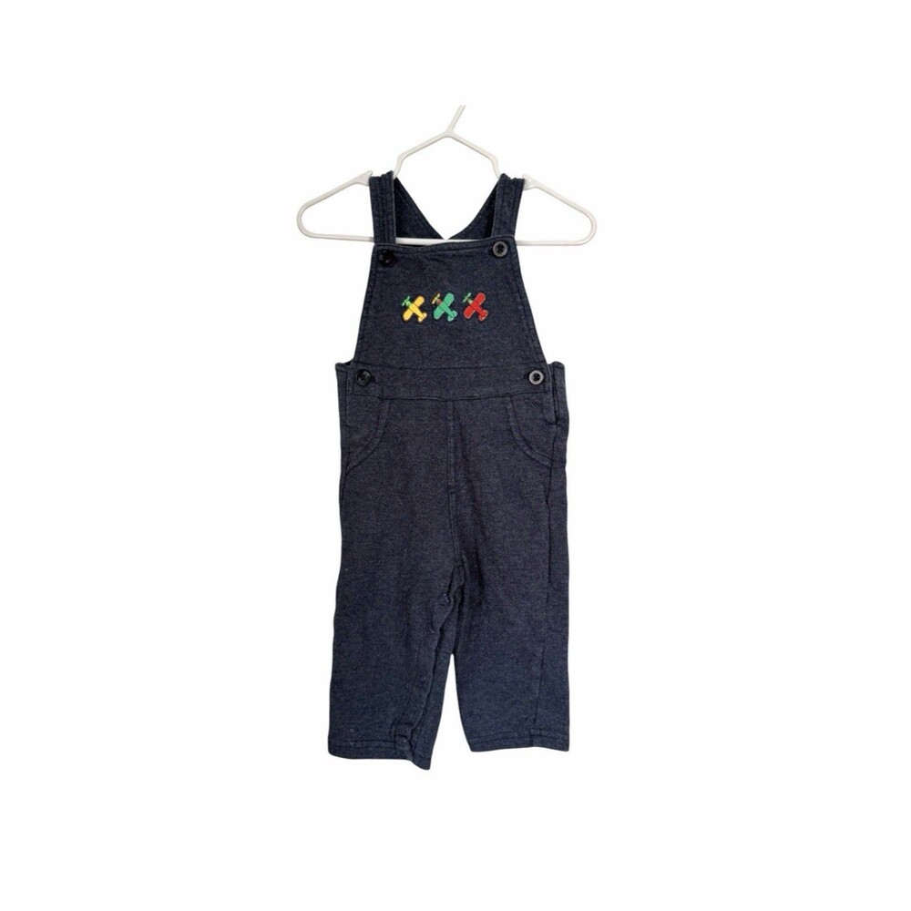 Airplanes Baby Unisex Sz 9 Months 100% Cotton Overalls Vintage Unbranded